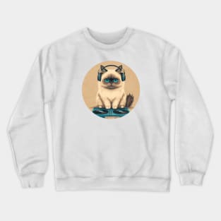 Cute DJ Ragdoll Cat Crewneck Sweatshirt